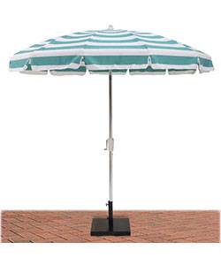 Umbrellas & Bases - Commercial Patio Umbrellas - 7 1/2 Ft. Flat Top Umbrella, Steel Ribs - Push Up Style without Tilt