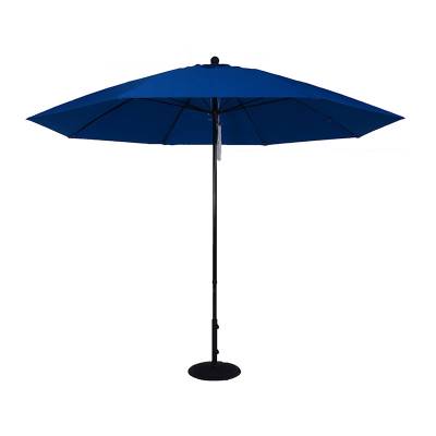 Umbrellas & Bases - 11 Ft. Commercial Aluminum Market Umbrella, Fiberglass Ribs - Push Up Style without Tilt