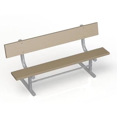Park Benches - Natural Wood - 6' Park Wood Bench - Portable, Surface and Inground Mount