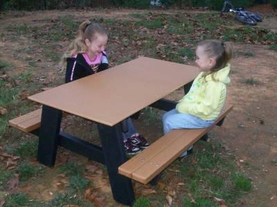 Child's 4' Recycled Plastic A Frame Picnic Table, Portable 