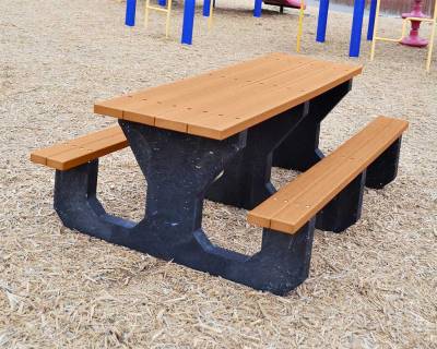 Youth 6' Recycled Plastic Park Place Picnic Table, Portable - Quick Ship - Image 1