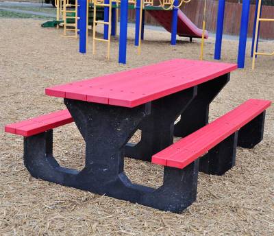 Youth 6' Recycled Plastic Park Place Picnic Table, Portable - Image 3