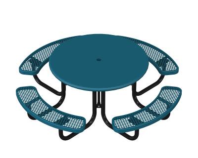 46" Round Elementary Picnic Table, Solid Top  - Portable