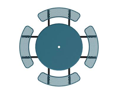 46" Round Elementary Picnic Table, Solid Top  - Portable - Image 2