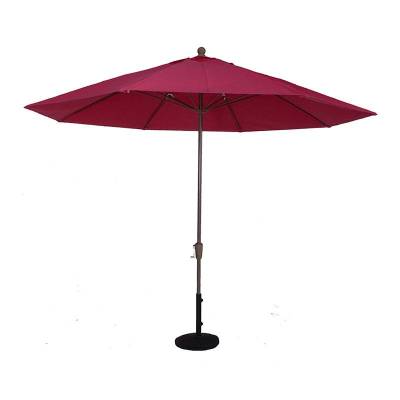 Umbrellas & Bases - 11 Ft. Commercial Aluminum Market Umbrella, Fiberglass Ribs - Crank Up Style with Auto Tilt