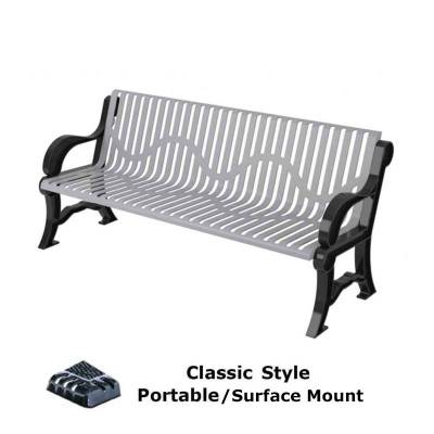 Park Benches - 4', 5' and 6' Classic Bench - Portable/Surface Mount