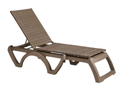 Grosfillex Patio Furniture - Resin Chaises - Java Adjustable Sling Stacking Chaise Lounge