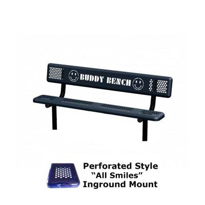 6' Perforated Buddy Bench - Portable, Surface and Inground Mount - Image 2