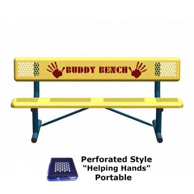 6' Perforated Buddy Bench - Portable, Surface and Inground Mount - Image 5