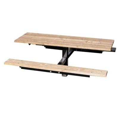 6' Wood Picnic Table - Inground and Surface Mount - Image 2