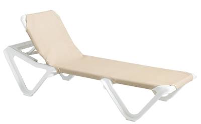 Nautical Adjustable Sling Stacking Chaise Lounge - Image 1