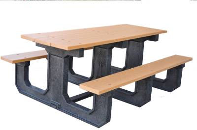 6' and 8' Recycled Plastic Park Place Picnic Table, Portable - Image 3