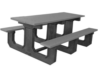 6' and 8' Recycled Plastic Park Place Picnic Table, Portable - Image 4