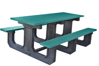 6' and 8' Recycled Plastic Park Place Picnic Table, Portable - Image 5