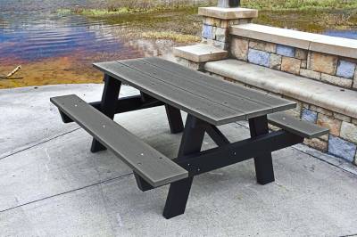 6' and 8' Recycled Plastic A Frame Picnic Table, Portable - Image 2