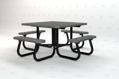 48" Square Recycled Plastic Table, Portable - Image 5