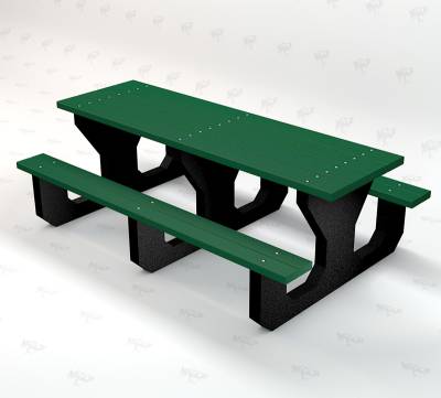 Youth 6' Recycled Plastic Park Place Picnic Table, Portable - Quick Ship - Image 4