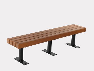 4', 6' and 8' Trailside Recycled Plastic Bench - Surface and Inground Mount  - Image 3