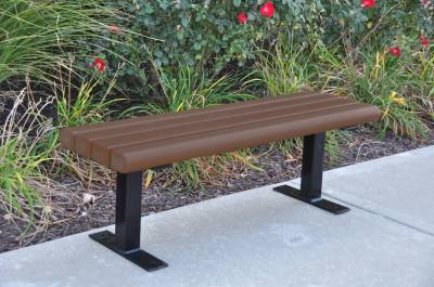 4', 6' and 8' Creekside Recycled Plastic Bench - Surface and Inground Mount - Image 5