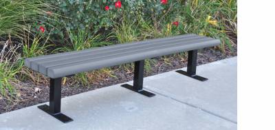 4', 6' and 8' Creekside Recycled Plastic Bench - Surface and Inground Mount - Image 6