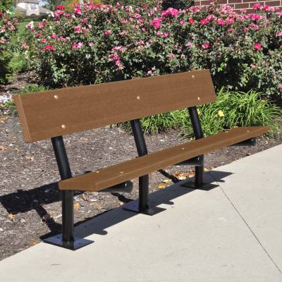 6' Madison Recycled Plastic Bench – Portable, Surface and Inground Mount  - Image 6