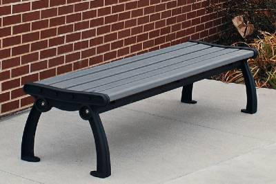 4', 5', 6' and 8' Heritage Backless Recycled Plastic Bench - Portable/Surface Mount  - Image 2
