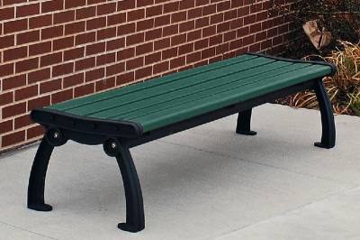 4', 5', 6' and 8' Heritage Backless Recycled Plastic Bench - Portable/Surface Mount  - Image 3
