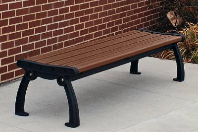 4', 5', 6' and 8' Heritage Backless Recycled Plastic Bench - Portable/Surface Mount  - Image 4