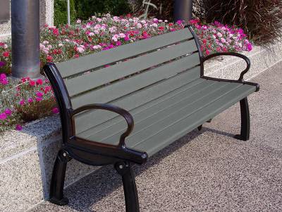 4', 5', 6' and 8' Heritage Recycled Plastic Bench - Portable/Surface Mount - Image 4