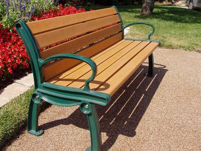 4', 5', 6' and 8' Heritage Recycled Plastic Bench - Portable/Surface Mount - Image 5