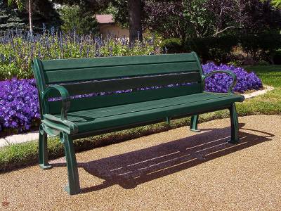 4', 5', 6' and 8' Heritage Recycled Plastic Bench - Portable/Surface Mount - Image 6