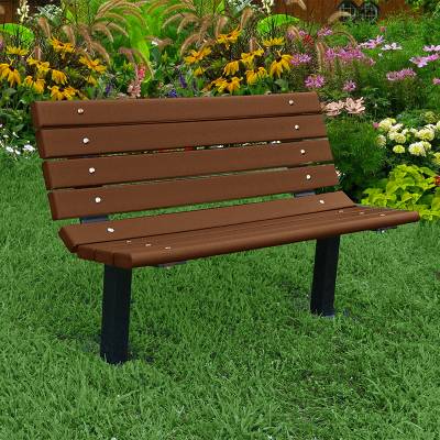 4', 6' and 8' Contour Recycled Plastic Bench - Surface and Inground Mount - Image 2
