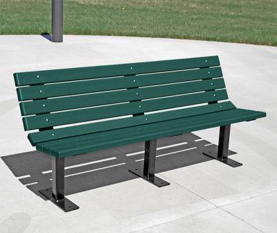 4', 6' and 8' Contour Recycled Plastic Bench - Surface and Inground Mount - Image 3