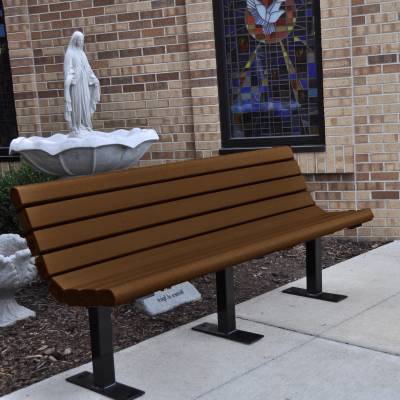 4', 6' and 8' Jameson Recycled Plastic Bench - Surface and Inground Mount  - Image 4