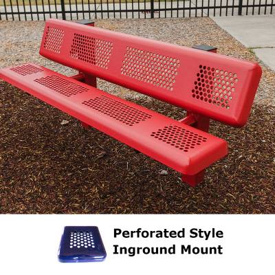 6' and 8' Perforated Mounted Bench - Surface and Inground Mount - Image 2