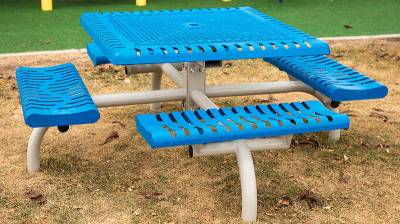 46" Square Classic Web Picnic Table - Portable/Surface and Inground Mount - Image 3