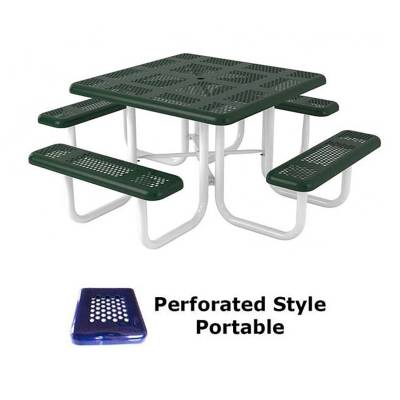 46" Square Perforated Picnic Table  - Portable - Image 2