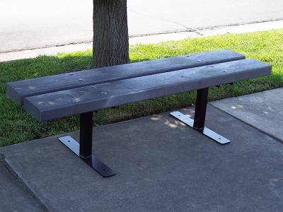 4', 5', 6' and 8' Deco Recycled Plastic Bench - Portable, Surface and Inground Mount - Image 2