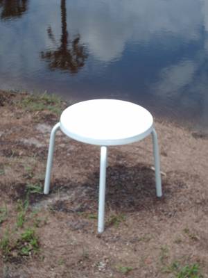 Poolside Furniture - Vinyl Strap Furniture - 18", 20" and 24" Round Fiberglass Top Side Table