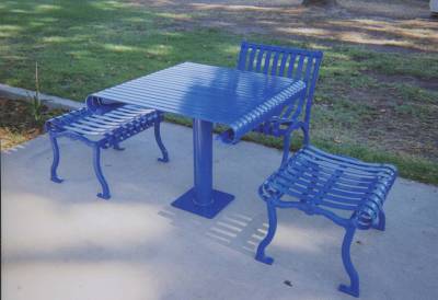 36" and 48" Iron Valley Picnic Table - Surface and Inground Mount - Image 2