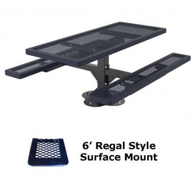 6' and 8' Regal Pedestal Picnic Table - Surface and Inground Mount - Image 2