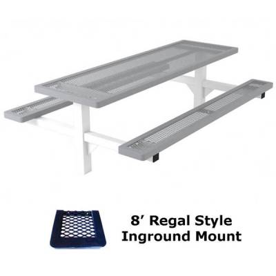 6' and 8' Regal Pedestal Picnic Table - Surface and Inground Mount - Image 3