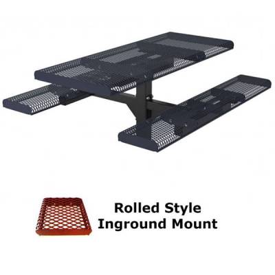 6' Rolled Pedestal Picnic Table - Surface and Inground Mount - Image 1