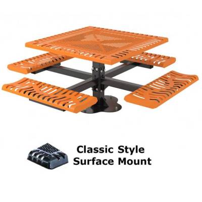 46" Square Classic Pedestal Picnic Table - Surface and Inground Mount - Image 2