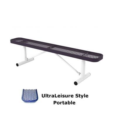 Park Benches - Thermoplastic Coated - 6' and 8' UltraLeisure Backless Bench - Portable