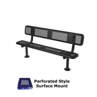 6' and 8' Perforated Style Bench - Surface and Inground Mount - Image 2