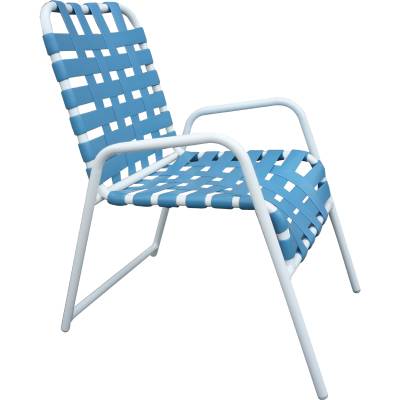 Poolside Furniture - Vinyl Strap Furniture - Welded Contract Lido Stacking Cross Strap Chair