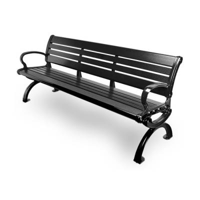 6' Aluminum Bench with Back - Powder Coated - Image 2