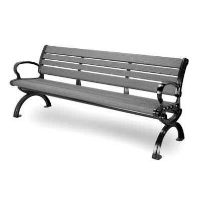 6' Aluminum Bench with Back - Powder Coated - Image 3