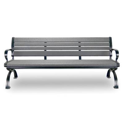6' Aluminum Bench with Back - Powder Coated - Image 4